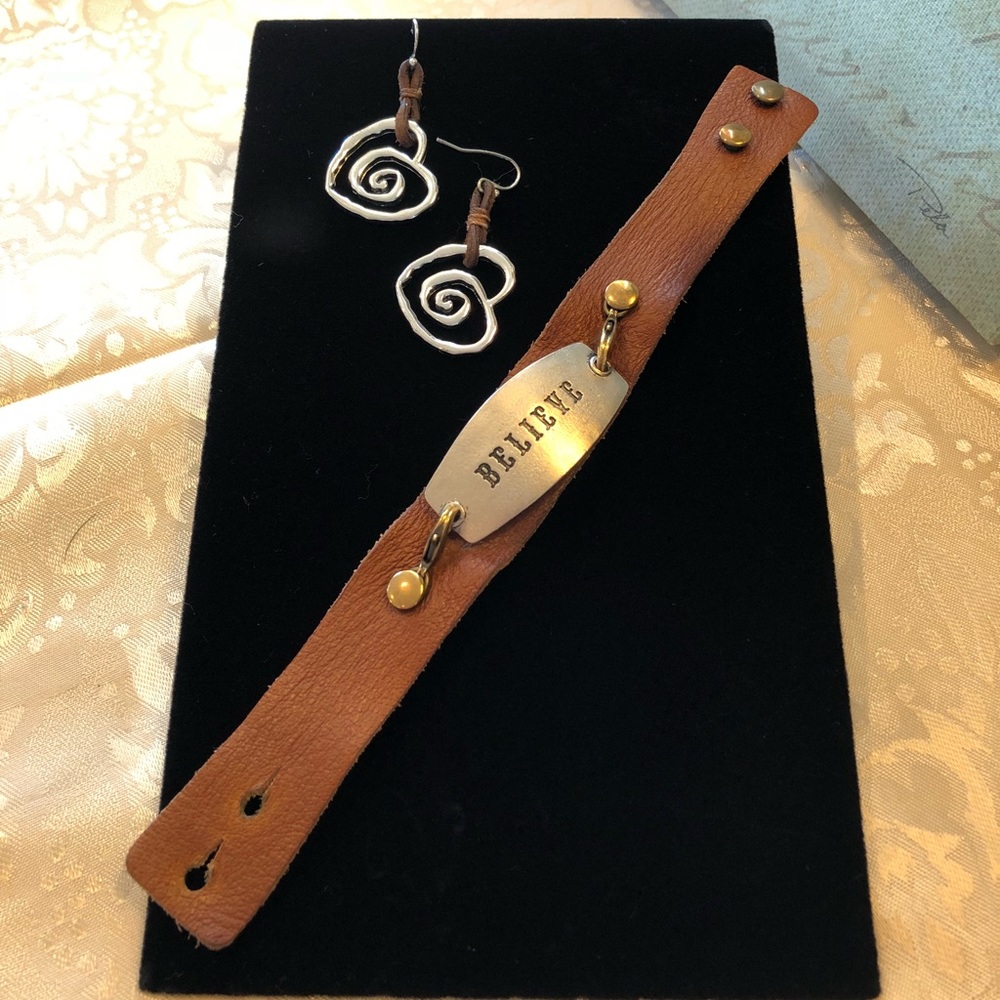 Silver and Leather BOHO set